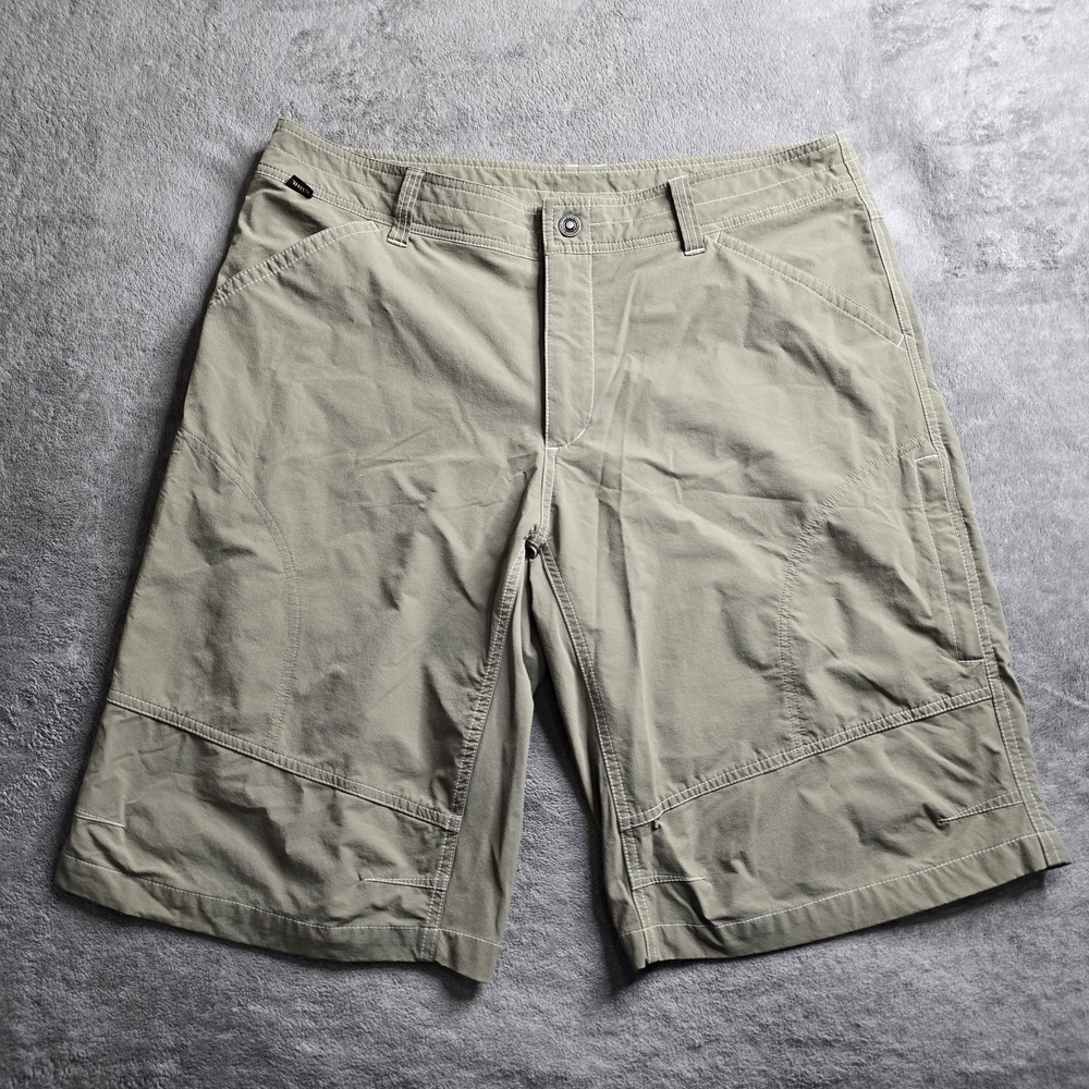 Kuhl Renegade Cargo Shorts Mens 38 Khaki Hiking Utility Outdoor Vented Stretch
